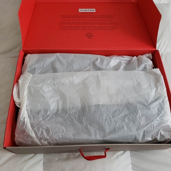 Hunter Tall Gray Refined CREEPER Rubber Rain Boots - Picture 6 of 8